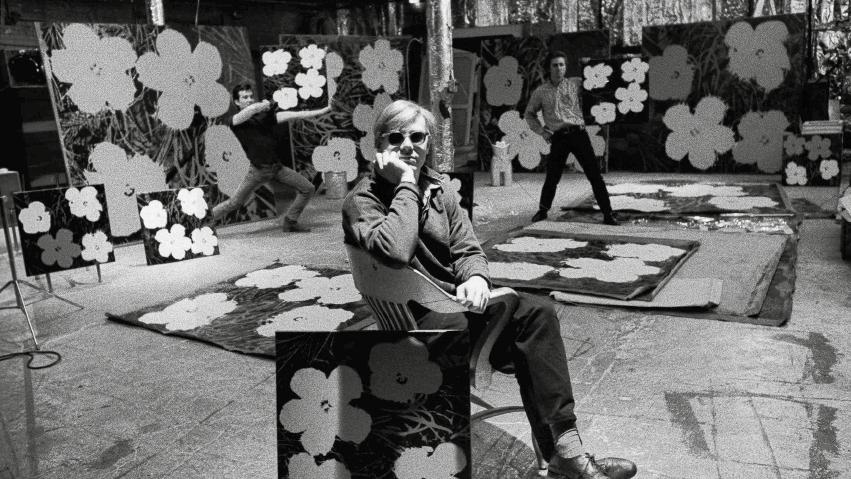 Ugo Mulas (1928-1973) Andy Warhol, Philip Fagan, Gerard Malanga, Factory, New York, 1964. Vintage print. Stampa ai sali d argento su carta baritata montata su alluminio, cm 40 x 50.