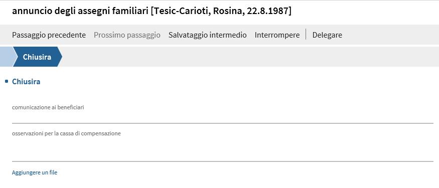 Elettronico da parte dei beneficiari La richiesta viene delegata elettronicamente al beneficiario dopo la registrazione delle indicazioni relative al rapporto di lavoro, il quale la trasmette