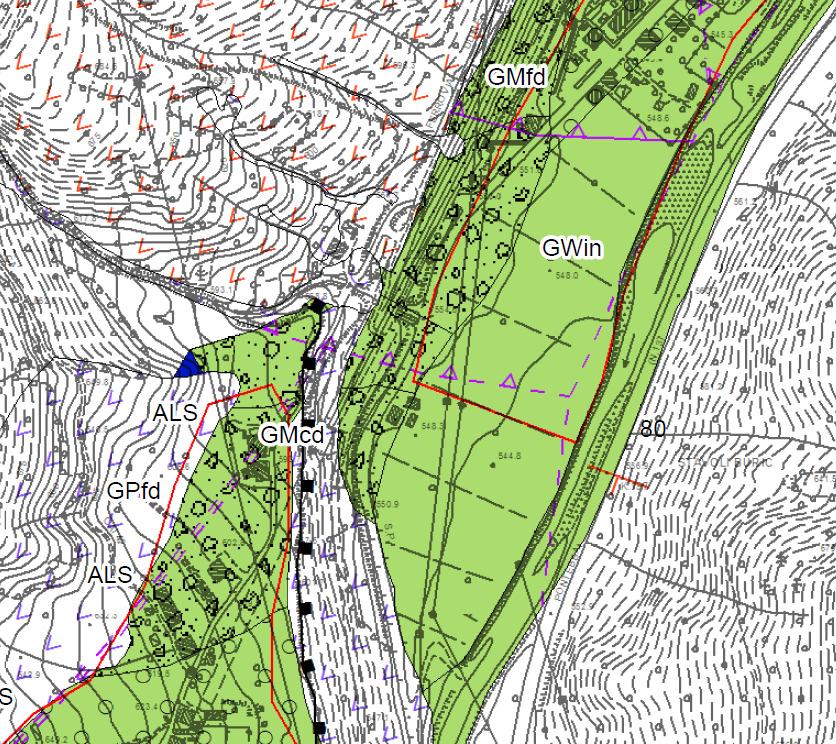 Piano Regolatore Generale Comunale Variante n.ro 69 Figura 2: Estratto della Carta Geologico Tecnica redatta dal geol.