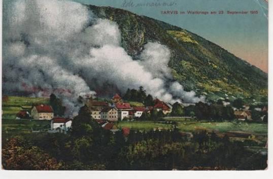 Valcanale. Il Forte Hensel di Malborghetto in una cartolina spedita il 28.05.
