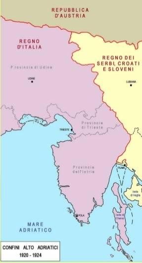 I nuovi confini del Regno d Italia sono definitivamente stabiliti dal trattato di Saint-Germain del 10 settembre 1919.