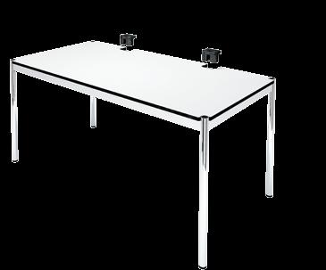 Veramente poliedrico, il tavolo USM Haller può diventare tavolo per ufficio, per riunioni o tavolo da pranzo.