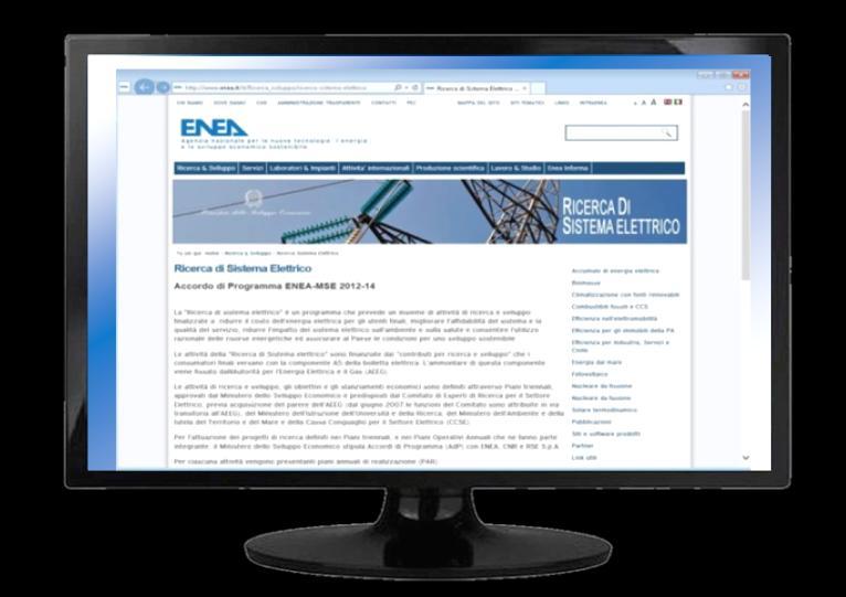 fonti rinnovabili; Progetto Lumiere; Piattaforma A.I.D.A. http://www.enea.