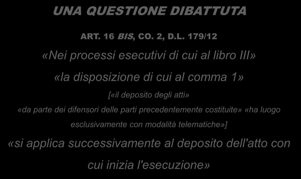 UNA QUESTIONE DIBATTUTA ART. 16 BIS, CO. 2, D.L.