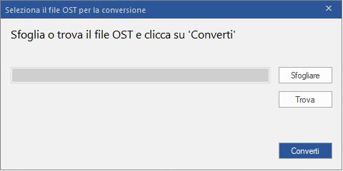 Per selezionare un file OST, fare clic sul pulsante Sfogliare. Selezionare il file OST da convertire e fare clic su Converti per avviare il processo di conversione.