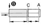Simbolo 7 Cilindro corsa doppia / Stelo semplice XC11 Possibilità di integrare due cilindri collegandoli in linea e di controllare la corsa in due fasi in entrambe le direzioni.