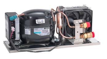 Unità refrigerante COMPACT ad aria VE 150 Compressore SECOP (ex Danfoss) BD35F provvisto di controllo automatico elettronico che spenge automaticamente il compressore quando la tensione della