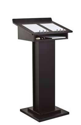 WOOD / BLACK EN_ Conference lectern with lamp.