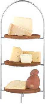 FR_ Expositeur à fromages à trois niveaux avec planche à découper en bois Ø cm 26. ART.