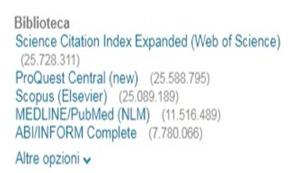 Biblioteca PRIMO ALEPH vecchia interfaccia Filtri a