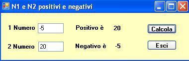 Net Non disegnato per mancanza di tempo 5) Codifica del corpo dei pulsanti di calcolo Dim N1, N2 As Integer ' input N1 = Val(txtN1.Text) N2 = Val(txtN2.