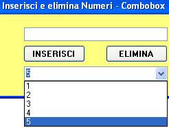 seguente: - selezionato il controllo combobox dal menù contestuale del mouse Modifica elementi ESERCIZIO 2: Inserire in una form una combobox, di nome cmbcolore, contenente un elenco di colori a