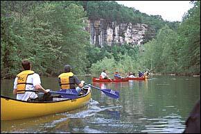 Caves, such as Blanchard Springs Caverns, were formed by streams flowing through cracks in the limestone.