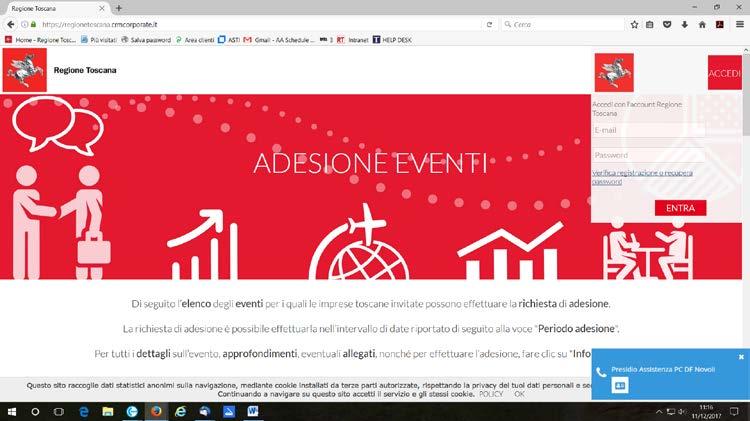 Inserire email e password di accesso: ATTENZIONE QUESTA LA MAIL INDICATA COME USERID SARA QUELLA USATA PER TUTTE LE COMUNICAZIONI SUCCESSIVE ALL ADESIONE.