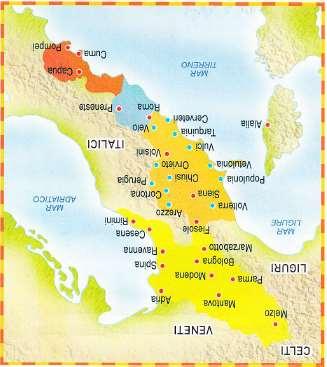 Stanziamenti etruschi in Italia Territori etruschi Città della Lega Etrusca o delle