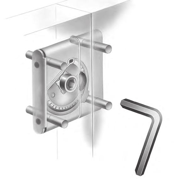 rivetti Ø 6 o viti M6 (non forniti). Lasciare una distanza di 1,6mm tra e ricettacolo.