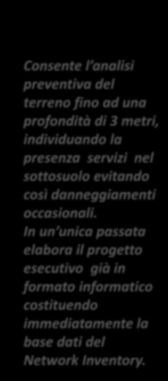 profondità di 3 metri, individuando la presenza servizi nel