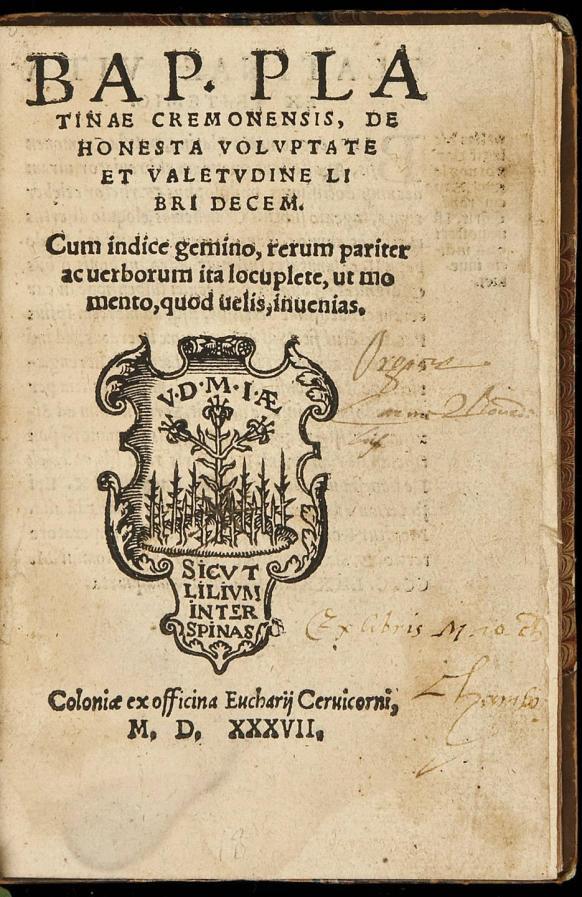 stampa 1474 Bartolomeo Sacchi