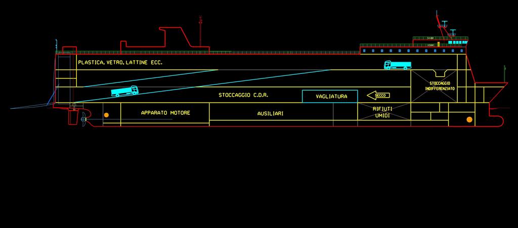 Nave Ro-Ro per il trasporto ed il trattamento dei RSU