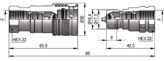 002 155 100.1010.003 59 200 NPT 3/8" ANSI B1.20.3.1010.012 156 100.1010.013 60 200 RC 3/8" UNI ISO 7/1.1010.042 156 100.1010.043 60 200 IG 2 9/16"-18 UNF 2B SAE J 1926-1 PAV3.