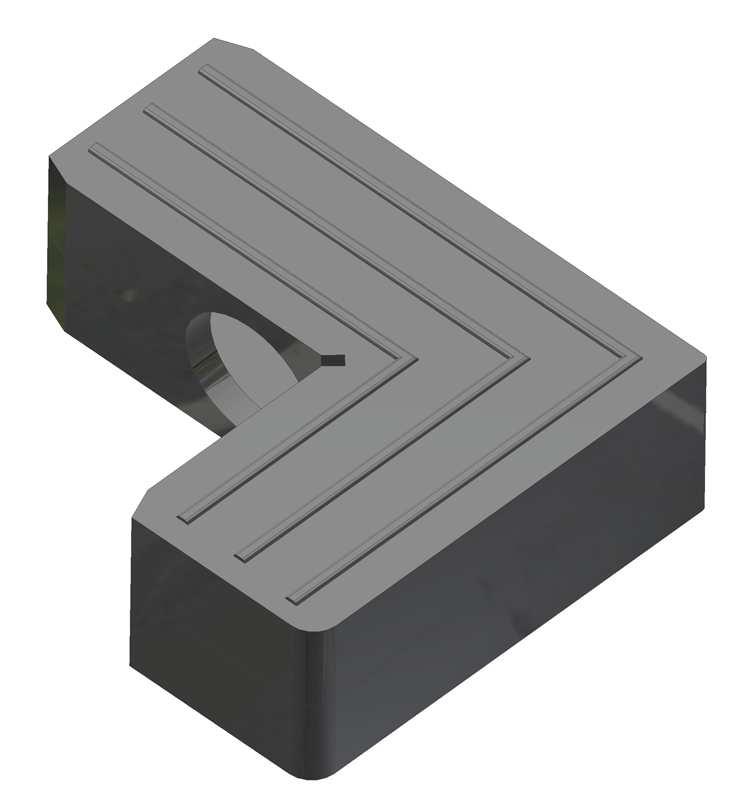 Boccola quadra in PVC nero per cerniera in alluminio Black PVC square bushing for aluminium hinge Art.
