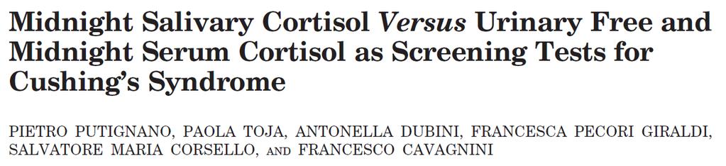 Limiti in diagnostica: il Cushing JCE&M 2003 Assay: RIA