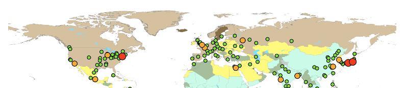 Percentuale d popolazone urbana per area geografca e le prncpal agglomerazon urbane (n mlon d abtant) a lvello mondale