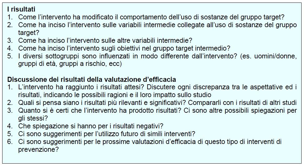 Valutazione di risultato (tratto da: