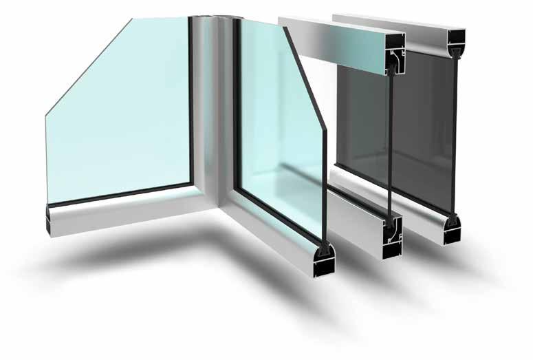 PARETI INTERNE Con la serie SMART30 si possono realizzare anche pareti divisorie a tutto vetro, con la possibilità