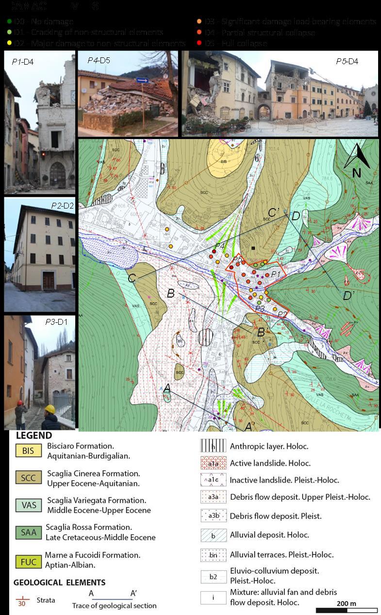 Figure S4. Geological map of the Visso Village area (Regione Marche, 2012).