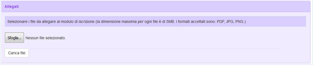 E obbligatorio allegare: la copia del documento d identità del Genitore/Tutore