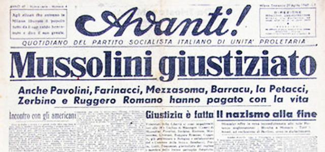 LIBERAZIONE dell ITALIA 25 APRILE 1945 Mussolini: