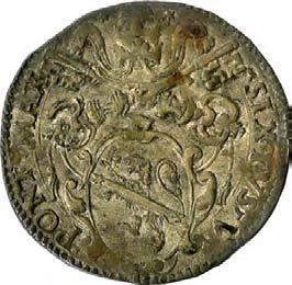 Sisto V (1585-1590) 1086. Sisto (o giulio), 1585-1586 Argento g 3,40 mm 26,51 inv.