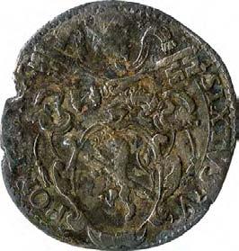 Sisto V (1585-1590) 1094. Sisto (o giulio), 1585-1586 Argento g 2,80 mm 26,86 inv.