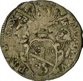 Sisto V (1585-1590) 1095. Sisto (o giulio), 1585-1586 Argento g 3,26 mm 26,96 inv.