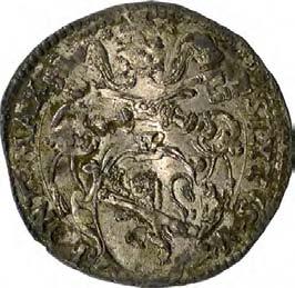 Sisto V (1585-1590) 1096. Sisto (o giulio), 1586-1587 Argento g 3,40 mm 27,19 inv.