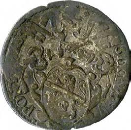 Sisto V (1585-1590) 1107. Sisto (o giulio), 1586-1587 Argento g 3,05 mm 26,01 inv.