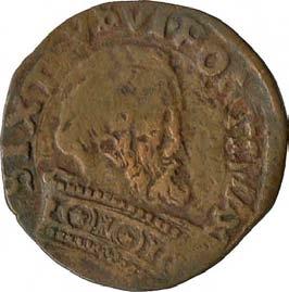 Sisto V (1585-1590) 1124. Sesino (falso d epoca), 1585-1590 Mistura (?) g 1,12 mm 16,83 inv.