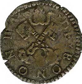 Monetazione anonima pontificia (XVI sec.) 1147. Quattrino, 1580-1586 Mistura g 0,50 mm 15,75 inv.