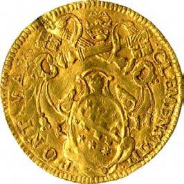 Clemente VIII (1592-1605) 1182. Doppia, 1592 Oro g 6,66 mm 28,86 inv.