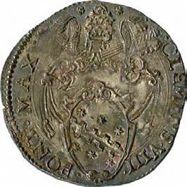 Clemente VIII (1592-1605) 1185. Lira, 1592-1596 Argento g 9,13 mm 31,57 inv.