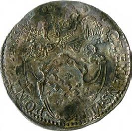 Clemente VIII (1592-1605) 1186. Lira, 1592-1596 Argento g 9,05 mm 31,85 inv.