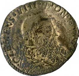 Clemente VIII (1592-1605) 1190. Bianco, 1592-1596 Argento g 4,40 mm 30,49 inv.