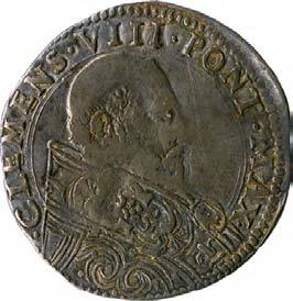 Clemente VIII (1592-1605) 1192. Bianco, 1592-1596 Argento g 4,29 mm 29,95 inv.