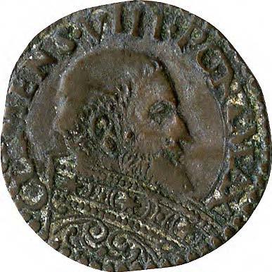 Clemente VIII (1592-1605) 1204. Sesino, 1592-1596 Mistura g 1,03 mm 16,37 inv. SS-Col 599400 D/ CLEMENS VIII PONT MAX Busto di Clemente VIII a d.