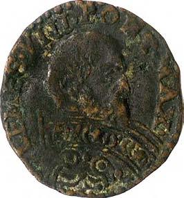 Clemente VIII (1592-1605) 1213. Sesino, 1592-1596 Mistura g 0,85 mm 17,47 inv. SS-Col 599414 D/ CLEMES VIII PONT MAX Busto di Clemente VIII a d.