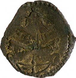 Monetazione anonima pontificia (XVI sec.) 1224. Quattrino, 1591-1592 Mistura g 0,49 mm 15,40 inv.