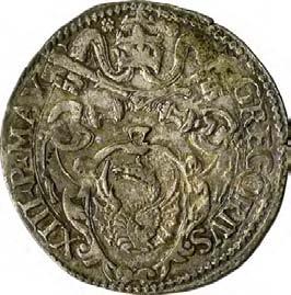 Gregorio XIII (1572-1585) 1023. Gregorio, 1583-1584 Argento g 3,46 mm 27,44 inv.