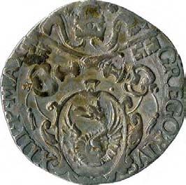 Gregorio XIII (1572-1585) 1024. Gregorio, 1583-1584 Argento g 3,05 mm 24,96 inv.