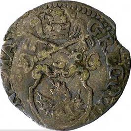 Gregorio XIII (1572-1585) 1030. Mezza gabella, 1572-1585 Argento g 0,95 mm 16,96 inv.